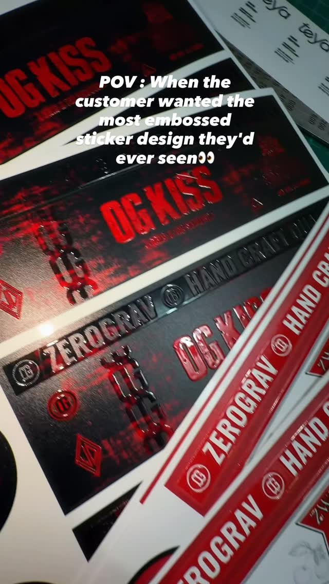 โ€When the customer wanted the most embossed sticker design theyโ€d ever seenโ€ฆ so we made it hit different. โจ๐–จ๏