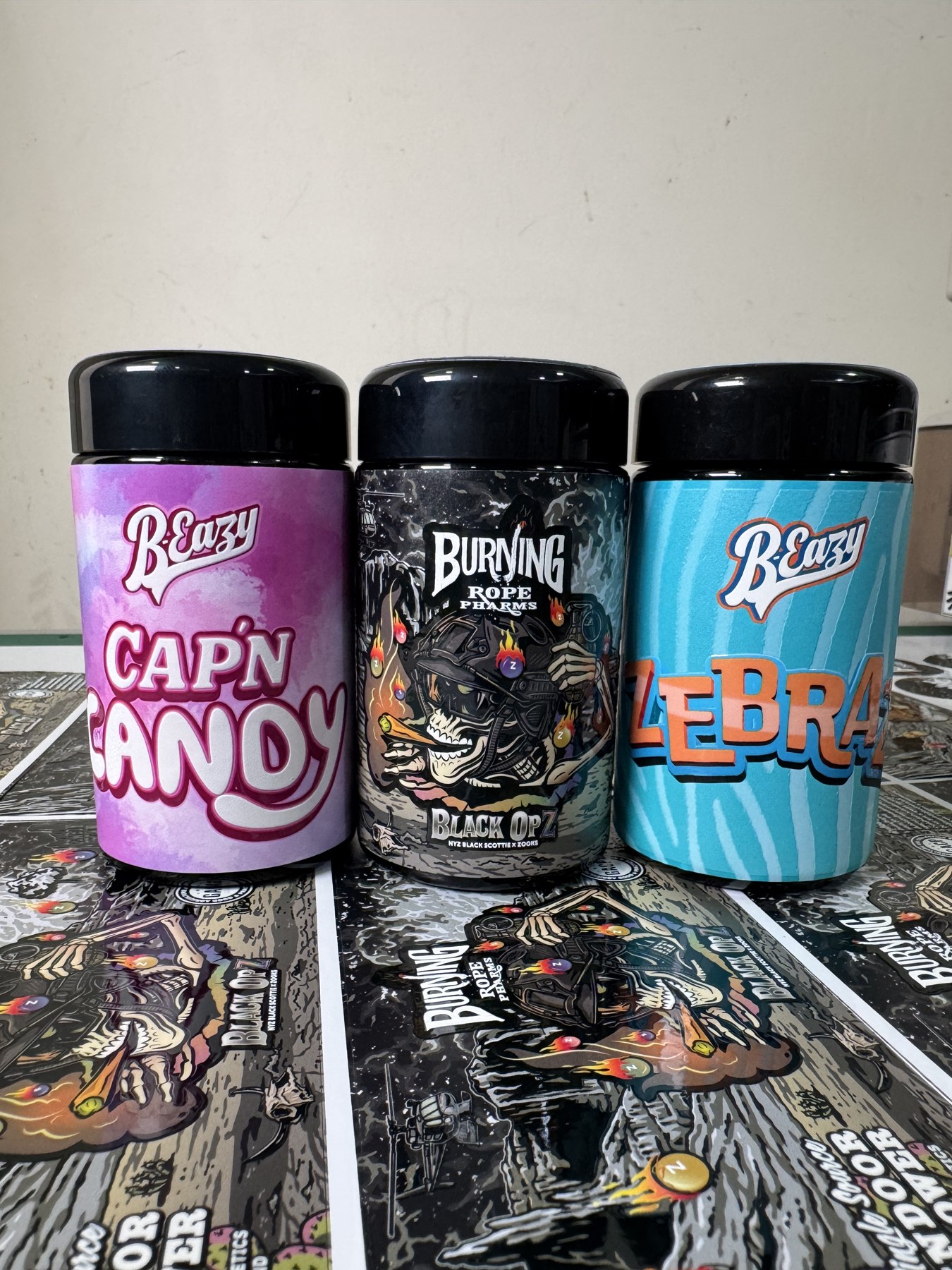 Latest printed labels applied to jars