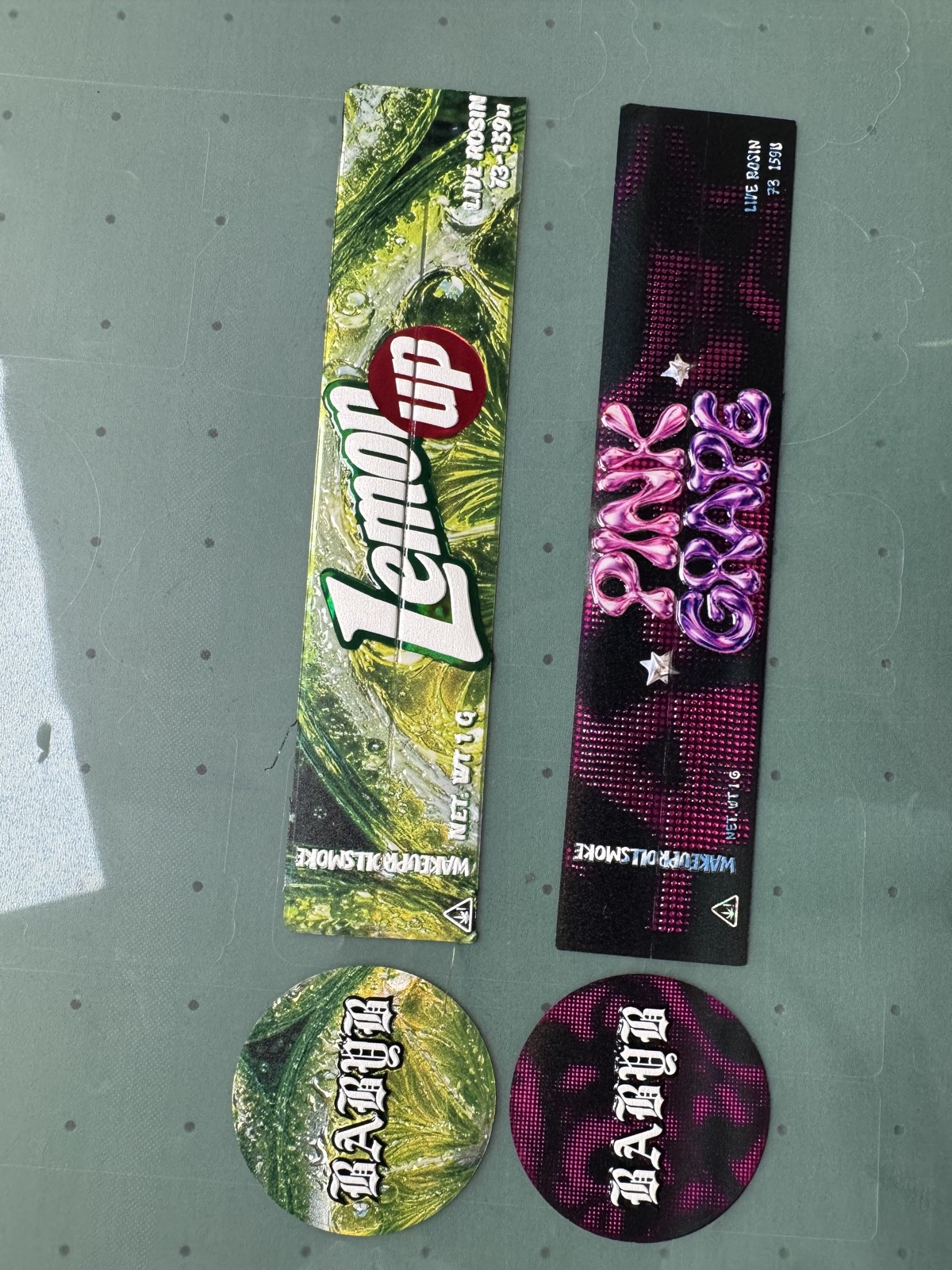 The complete printed label set